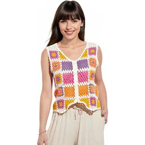 Mouwloos gehaakt V-hals vest