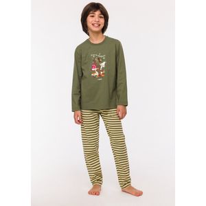 Woody pyjama jongens - eend - groen - 242-10-PLS-S/753 - maat 128