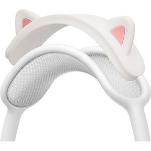 kwmobile kattenoortjes koptelefoon decoratie geschikt voor Apple AirPods Max headset - Gaming accessoires - Silicone in wit / roze