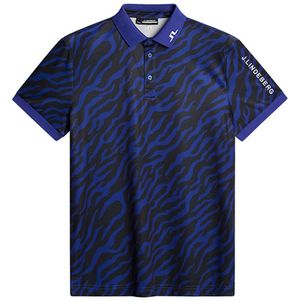 J.lindeberg Tour Tech Print Korte Mouw Poloshirt Blauw M Man