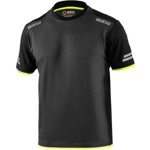 Sparco TUCSON T-shirt Zwart-Oranje – Technisch Werkshirt met Reflecterende Details