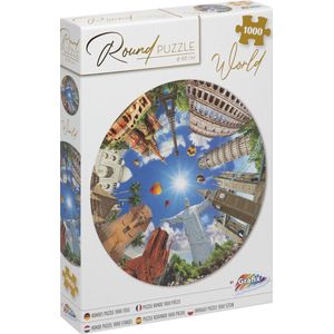 Grafix Ronde Puzzel 1000 stukjes voor volwassenen | Wereld Puzzel | Legpuzzel | Diameter 68 CM | Geschikt voor kinderen vanaf 14 jaar