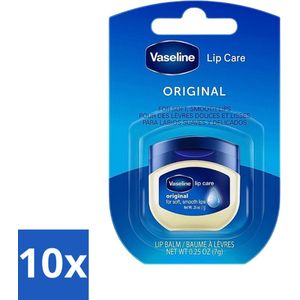 10 x Vaseline - Original - Lip Balm - Hydraterend - 7 g - Lip Balm - Lip Balm 7 G - Hydrate Lip Balm - Vaseline Lip Balm - Lip Balm Voor Kinderen