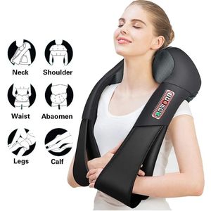 Wensday - Massagekussen - Elektrisch Nekmassage Apparaat - Nek en Schouder - Massage Sjaal - Infrarood - Zwart