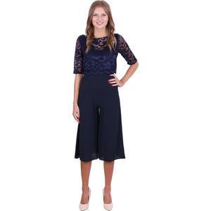 Marineblauwe kanten jumpsuit van John Zack