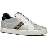 Geox - Blomiee - Sneakers - Grijs - Parelmoer-Leren Effect