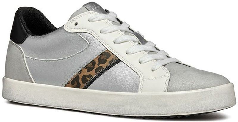 Geox - Blomiee - Sneakers - Grijs - Parelmoer-Leren Effect