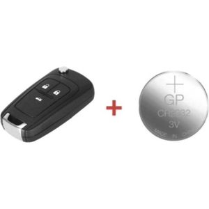 geschikt voor Opel sleutel 3 knoppen klapsleutel HU100 + Batterij CR2032 -sleutel-sleutelbehuizing- geschikt voor Opel Astra / Corsa / Zafira / Insignia / Adam / Cascada