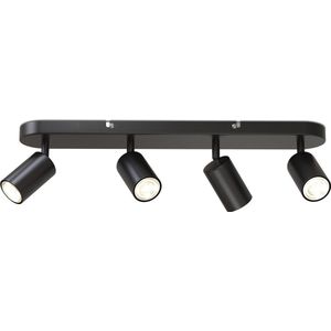 B.K.Licht - Plafondlamp - plafondspots met 4 lichtpunten - zwarte spotjes - GU10 fitting - draaibar - kantelbaar - opbouwspots - plafoniere - excl. GU10