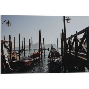 Vlag - Italiaanse Gondels in Haven van Venetië, Italië - 60x40 cm Foto op Polyester Vlag