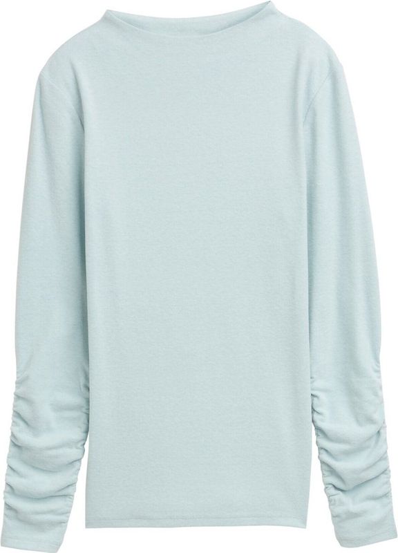 TOM TAILOR DENIM - Shirt - Turquoise - Lange Mouw - Normale Pasvorm