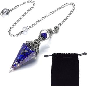 Allecto Plus - Lapis Lazuli Genezing Kristal Pendel Halsketting voor Radiesthesie Reiki Genezing Balancing