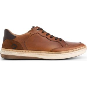 Travelin' Rugby Heren sneakers - Leren veterschoenen - Cognac bruin Leer - Maat 40