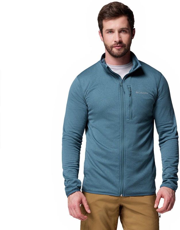 Columbia - Essential Hike™ Grid Fleece - Blauw - Met Volledige Rits - Man