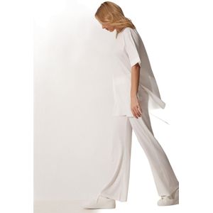 Happinessistanbul Biscuitgeribde Flexibele Gebreide Ondertopset Voor Dames Kh00086