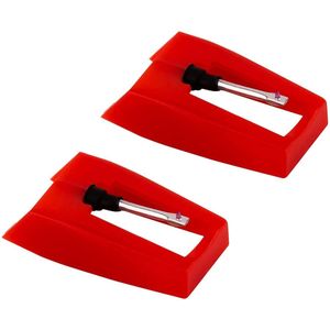 TRANKIELO® - Draaischijf naald voor vinyl platenspeler – 2 stuks – robijnkleurig – duurzaam ABS-kunststof en aluminium