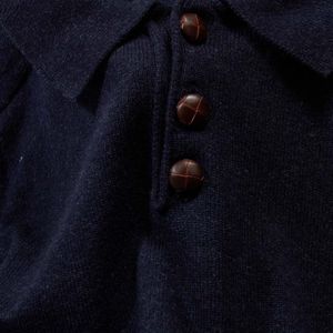 Osborne Knitwear Trui met polokraag - Polo - Lamswol - Indigo Melange - 3XL