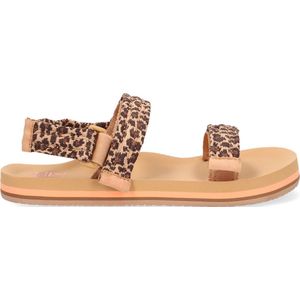 Reef Kids Ahi Convertible Leopard Meisjes Slippers - Bruin/Panterprint - Maat 36