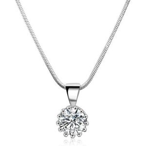 Victorious Dames Ketting – Oostenrijks Zirkonia Kristal – Zilver – 43cm