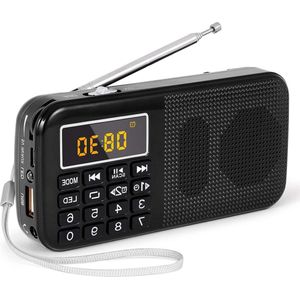 Draagbare Radio - Oplaadbare Batterij - Compact en veelzijdig - 1 stuk - Zwart