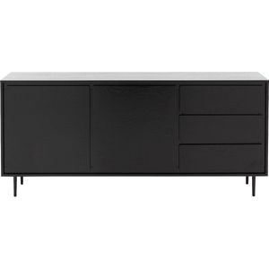 Goossens Dressoir Trani, 2 Deuren 3 Laden - Hout Zwart