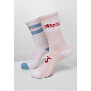 Mister Tee - Trust Wanted 2-Pack Sokken - 43/46 - Roze/Wit
