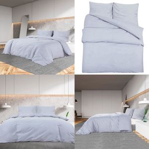 vidaXL Dekbedovertrekset lichtgewicht 220x240 cm microvezel grijs - Dekbed - Dekbedden - Dekbedovertrek - Overtrek
