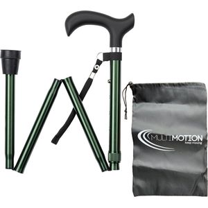 Wandelstok opvouwbaar Groen met ergonomisch comfort handvat en polsbandje - Inclusief opbergtasje - Loopstok - Verstelbaar 82 - 94 cm - Lichtgewicht
