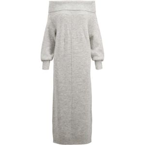 Zusss Jurk Brei Jurk Met Grote Schouder Omslag 0301 126 0003 Lightgrijs Dames Maat - S