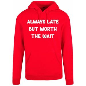 7311 - Hoodie - Always Late-Red-M