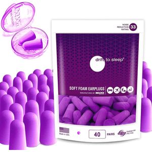 Zacht schuim oordopjes voor slapen - 40 paar, 33 dB gehoorbescherming