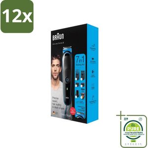 Braun - Trimset - 7-in-1 - 1 Trim Apparaat - 6 Opzetstukken - Voordeelverpakking - 12 stuks - Baardtrimmer - Scheerapparaat