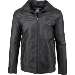 Urban 5884® - Calvin - Heren - Lams Leren Jack - Casual Jas - Zwart - Maat S