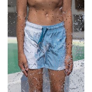 SEA'SONS - Zwembroek Jongens - Kleurveranderend - Gestreept - Blauw Wit - Maat 104