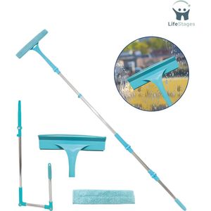 LifeStages - Telescoopsteel - Raamwisserset - Blauw - Opvouwbaar
