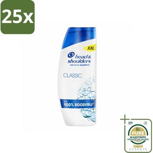 25 x Head & Shoulders – Shampoo – Classic – 625 ml - Grootverpakking - Anti-roos Shampoo - Roosvrij Shampoo - Hoofdhuid Verzorging - Microbiome Balance - Schone Hoofdhuid