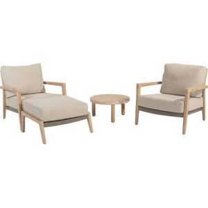 Sem Julia bistro loungeset 4 delig brushed teak 4 Seasons Outdoor