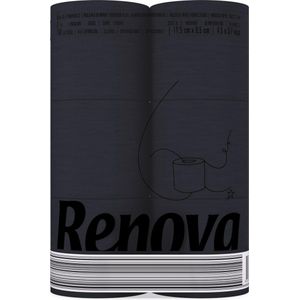 Zwart toiletpapier - 6-pack - 6 rollen gekleurd wc papier - zwart toilet