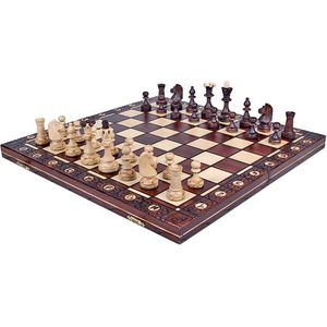 Senator Luxe Houten Schaakset 42 x 42 cm - Inklapbaar Schaakspel/schaakbord met Schaakstukken - Handgemaakt in Polen - Chess Board/Set