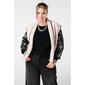 MS Mode Gilet Teddy gilet met sierstiksels