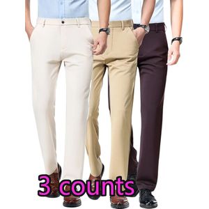 Bovista Pantalon Heren - Chino - Golfbroek - Nette Broek - Elastische Tailleband - Volwassenen - 3 Stuks - Wit/Khaki/Donkerrood - L