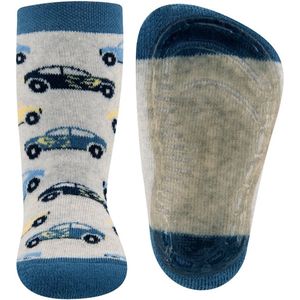 Antislipsokken Lichtgrijs met Raceauto's - 18/19
