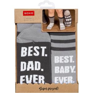 Cadeauset - Sokken - Verjaardagcadeau -  Papa en Kind - Geschenkset - Maat 40-45 (baby 19-21)