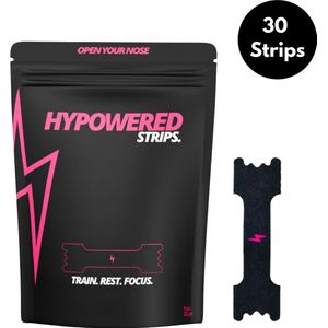 Hypowered Neusstrips - Zwart - Sport Neuspleister - Nose Strips - Anti-Snurk slaapstrips - Neusspreider - Ideaal voor sport en slaap - 30 stuks