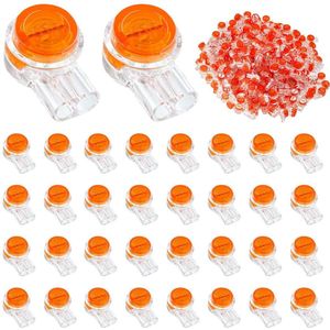 200 stuks UY enkele aderconnector K1 waterdichte Jelly Crimp-kabelconnector voor telefoon- en signaalkabel 2-poorts/2-core aansluiting (oranje)