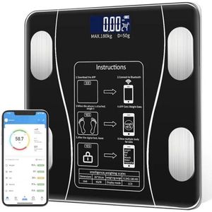 Bluetooth Personenweegschaal met Impedantiemeter en 13 Lichaamsgegevens
