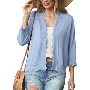 Dames Gebreid Vest Zomer - Elegante Bolero met Ruches Cardigan