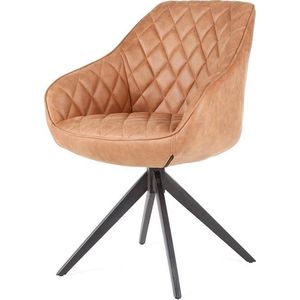 Eetkamerstoel - Collins - lederlook Soft cognac