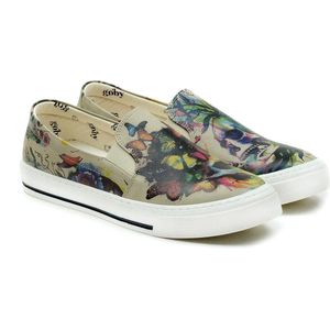 GOBY - Skull & Butterflies - Schoenen - Sneakers - Hoge kwaliteit - Handmade - Meisjesprint - Maat 39