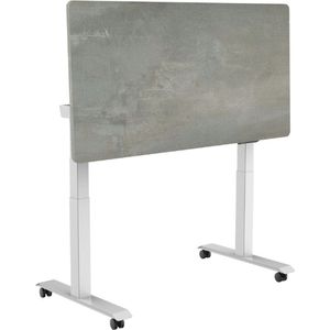 Euroseats Elektrisch verstelbaar, opklapbaar en verrijdbaar bureau - 180x80 cm - Wit / Betonlook grijs